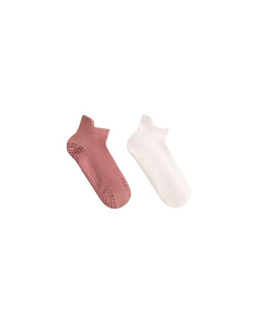 Oysho Pink 2 Pairs Of Polyamide Blend Yoga And Pilates Sneaker Socks