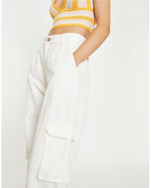 Glamorous White Relaxed Cargo Jeans