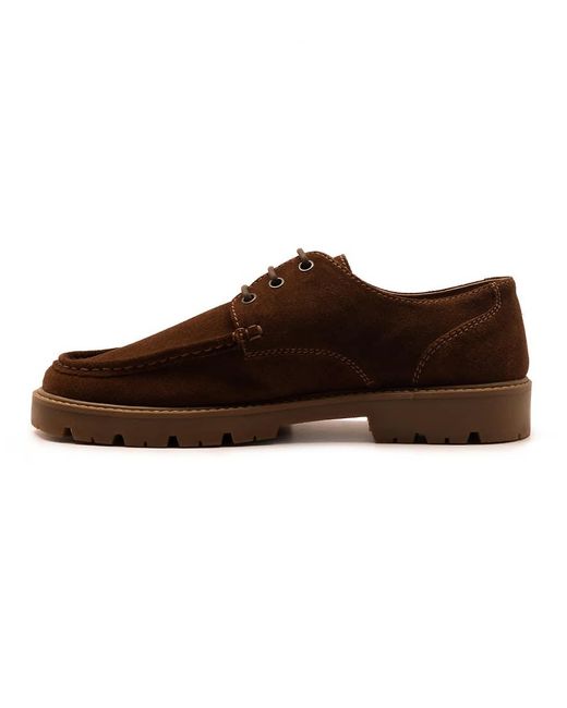 OFF THE HOOK Brown 'Harvey' Suede Leather Casual Lace-Up Boat Shoes for men