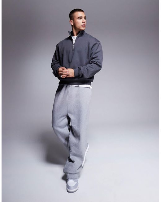 Sweat oversize coupe carrée en tissu épais 400 g/m2 ASOS pour homme en coloris Gray