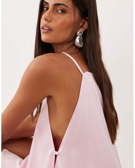 Missy Empire Pink Satin High Neck Drape Front Top