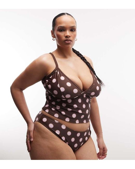 Collusion Black Plus Polka Dot High Leg Bikini Bottom