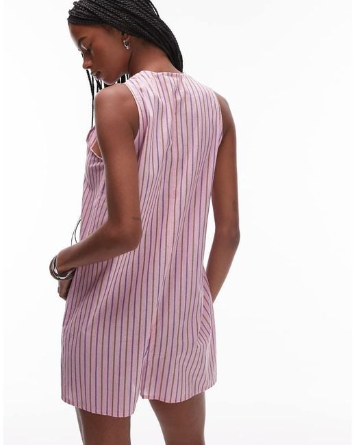 TOPSHOP Red Stripe Romper