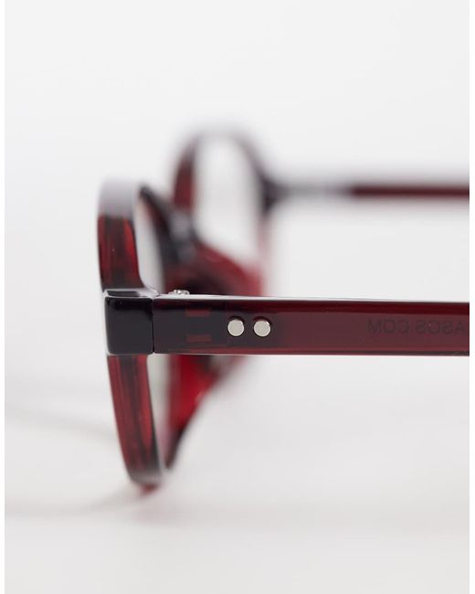 ASOS Metallic Rectangle Fashion Glasses for men