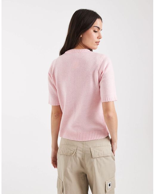 Gilet ras Threadbare en coloris Pink