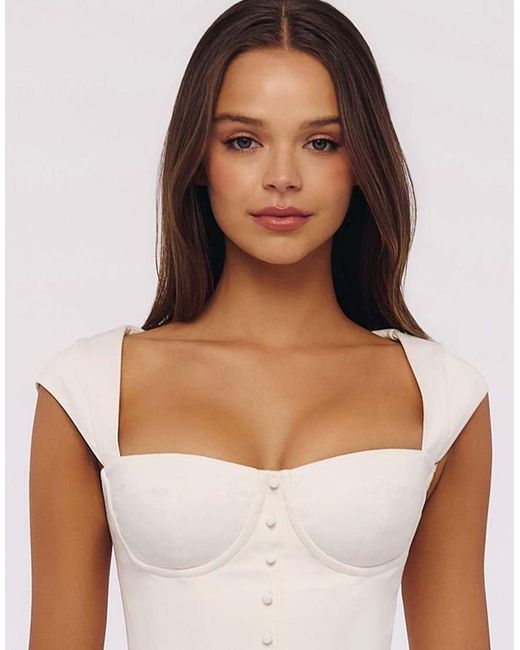 House Of Cb White Kaia Cotton Mini Dress