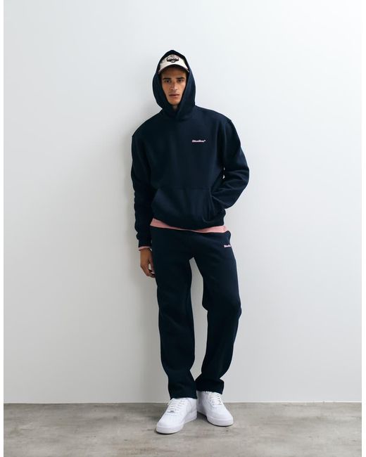 ASOS Blue Straight jogger With Pigment Print for men