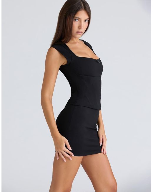 House Of Cb Black The Mini Skirt With Built-In Shorts