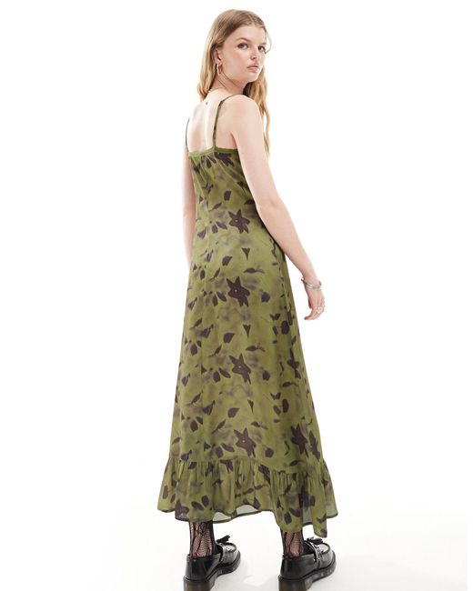 Reclaimed (vintage) Natural Maxi Printed Slip Dress