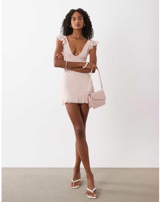Motel Green Lanaila Lace Mini Dress