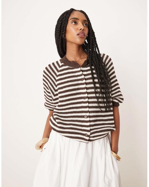 ASOS White Knitted Cardigan With Raglan Sleeve