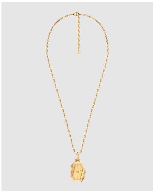 Michael Kors Metallic Suri Two-Hand-Tone Stainless Steel Watch Necklace, Mk7614