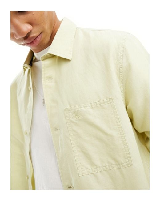 Calvin Klein White Linen Shirt for men