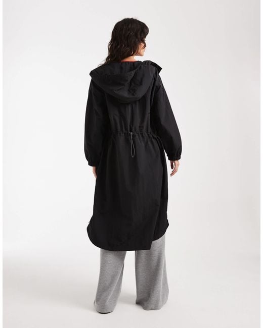 ASOS Black Longline Tech Rain Coat