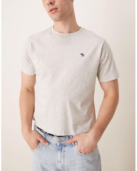 Abercrombie & Fitch Natural – 3er-pack kurzärmlige t-shirts mit markenlogo