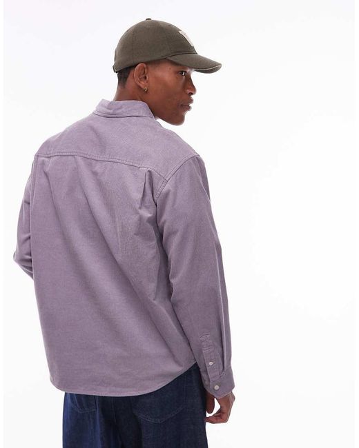 DOUBLE A by WOOD WOOD Purple Cooper Cotton Shirt for men