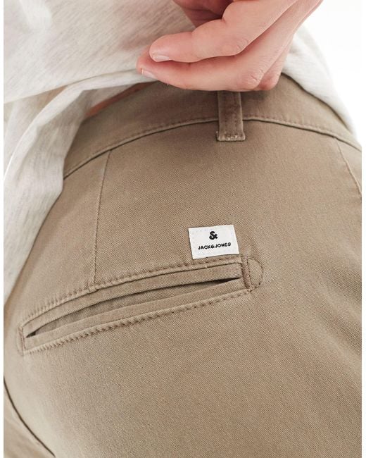 Intelligence - ollie - pantalon chino coupe classique - beige Jack & Jones pour homme en coloris White