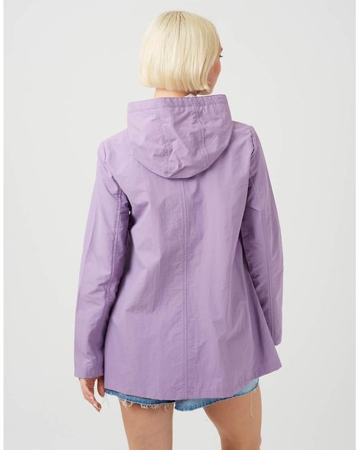 Brave Soul Purple Lightweight Coated Hooded Jacket