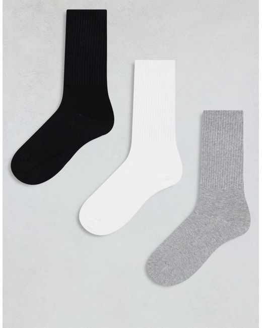 ARKET White 3 Pack Cotton Rib Socks