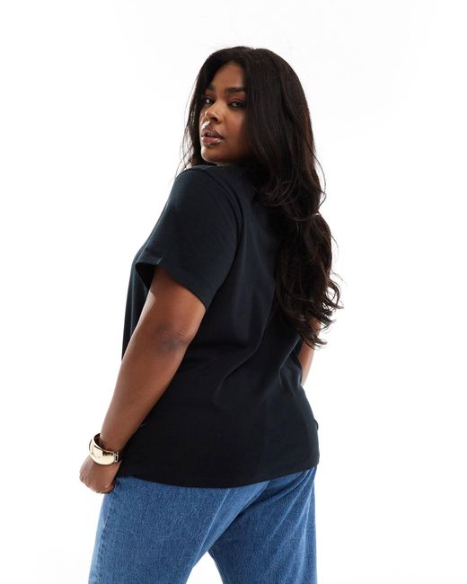 ASOS Blue Asos Design Curve Heavyweight Regular Fit T-shirt