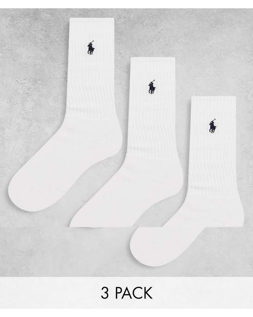 Polo Ralph Lauren White 3 Pack Socks for men