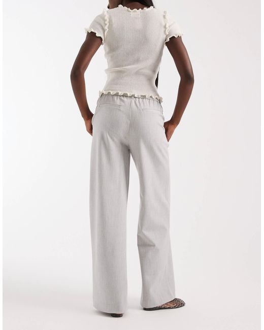 Pantalon ample ajusté - clair chiné Object en coloris White