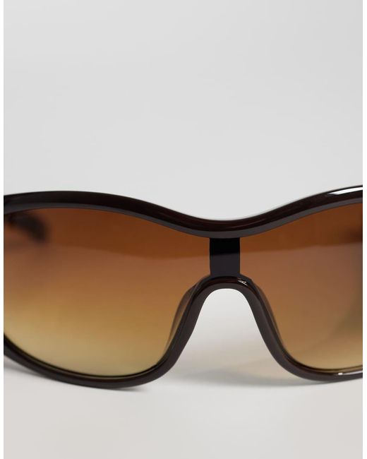 ASOS Black Oversized Aviator Wrap Sunglasses