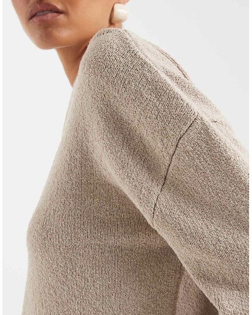 ASOS Blue Knitted Boucle One Shoulder Jumper