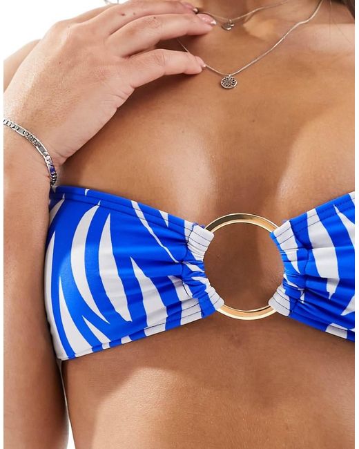 New Look Blue Bandeau Bikini Top