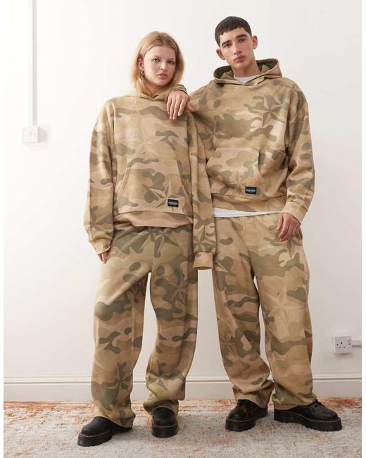 Collusion Metallic Camo Print Boxy Hoodie