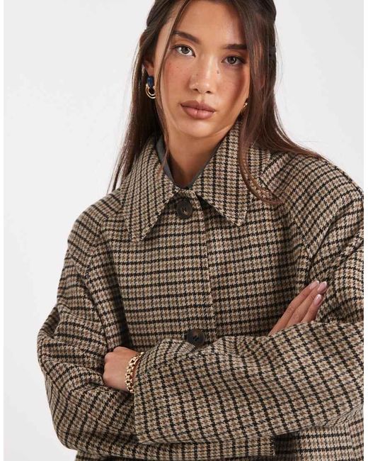 ASOS Brown Quilted Lining Mid Length Coat
