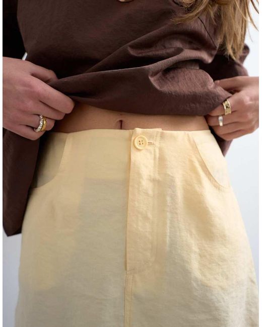 TOPSHOP Brown Super Soft Cupro Mini Skirt