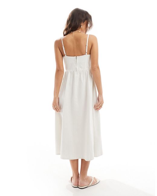 ASOS White Soft Denim Cami Midi Dress