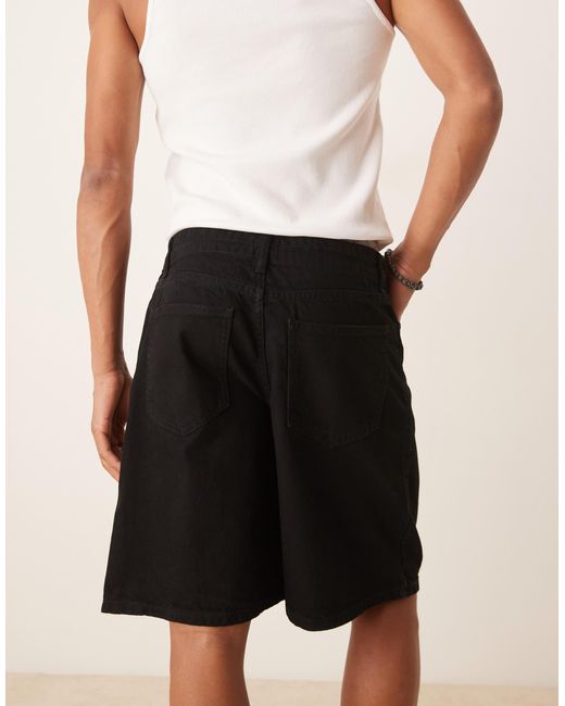 Short mi-long ample en jean noué devant - délavé ASOS pour homme en coloris Natural