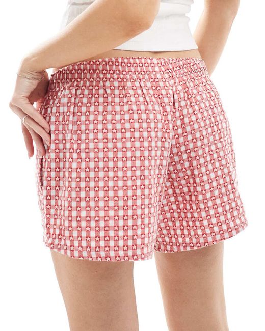 Hollister White Low Rise baggy Boxer Pyjama Shorts