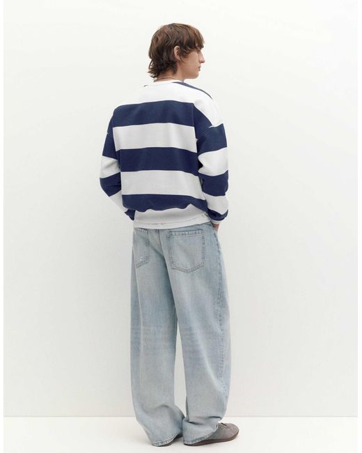 Pull&Bear – basic-sweatshirt in Blue für Herren