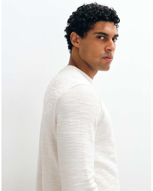 ASOS White Boxy Regular Fit Long Sleeve T-shirt for men