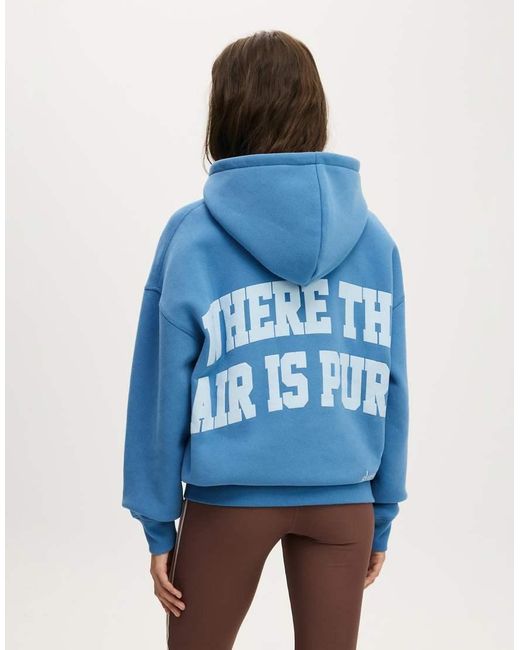Cotton On Blue Plush Premium Graphic Hoodie