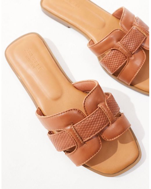 Truffle Collection Brown Flat Mules