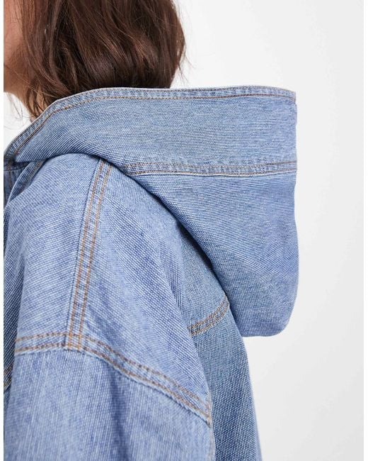 Object Blue Oversized Denim Hoodie Jacket Co-ord