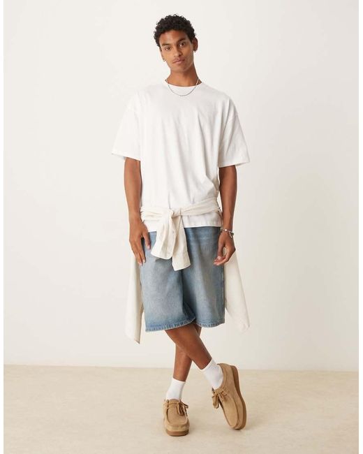 Camiseta Blanca Extragrande Con Estampado Gráfico De Bebidas De ASOS de hombre de color White