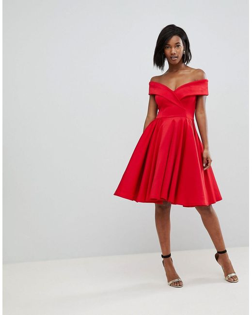 Tulle Modern Bardot Scuba Skater Dress 