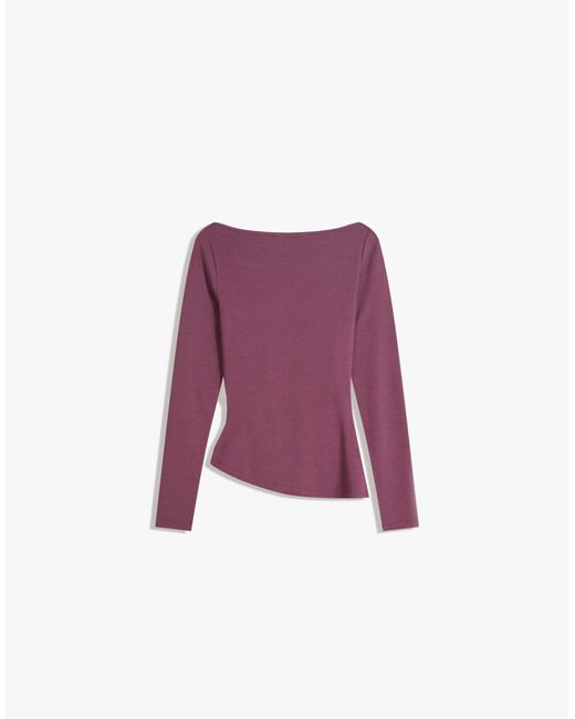 Bershka Gray – langärmliges asymmetrisches t-shirt