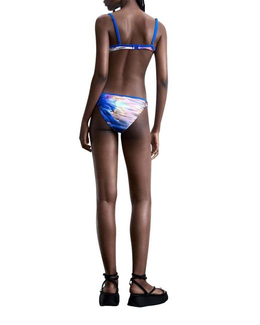 Desigual Blue Shiny Effect Bikini Briefs