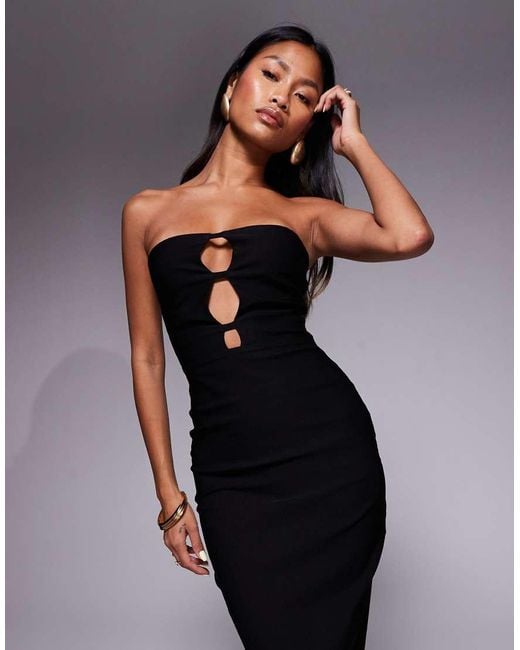 bandeau bodycon maxi dress Black Maxi Dress main image 1