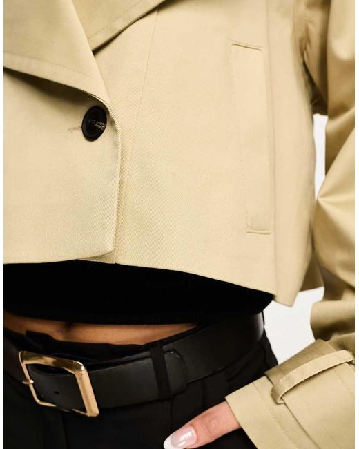 ASOS Natural Cropped Trench Coat