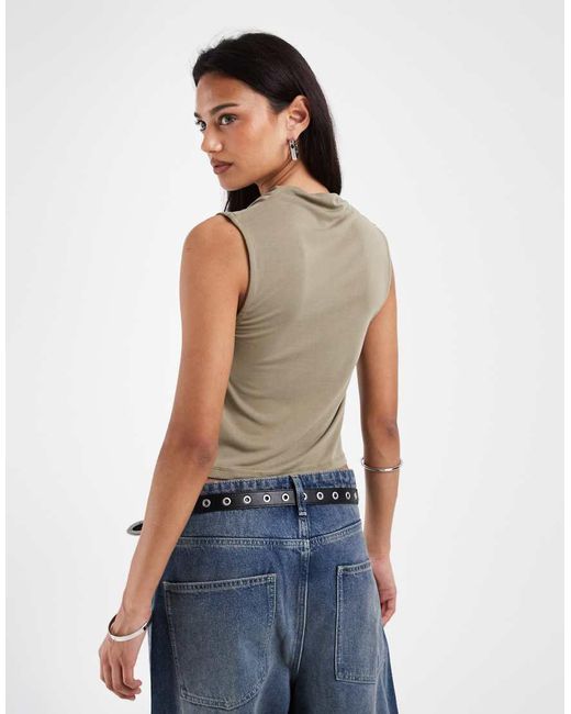 ONLY Blue Cowl Neck Top