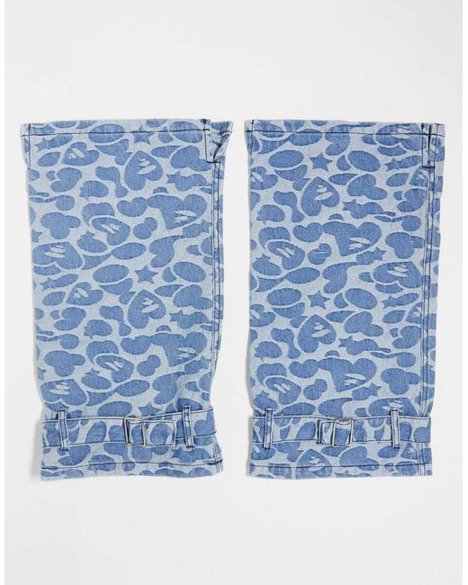 Aape By A Bathing Ape Blue Aape By A Bathing Ape Denim Leg Warmers