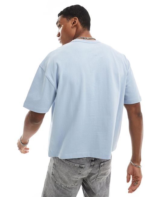 ASOS Blue Heavyweight Boxy Oversized T-shirt for men