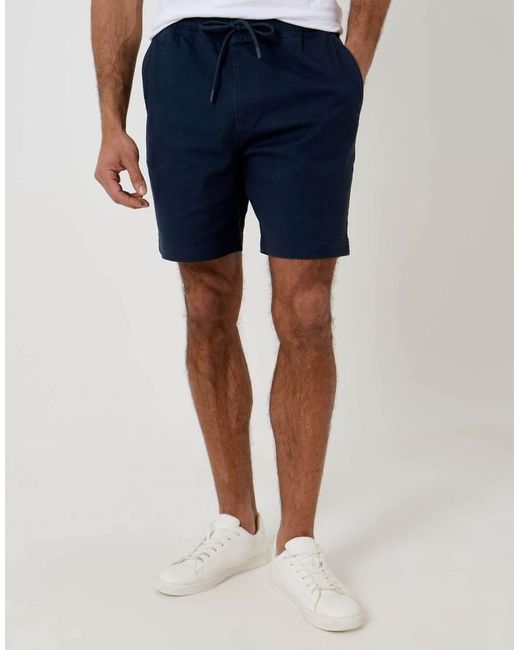 Threadbare Blue Shorter Length Stretch Chino Shorts for men
